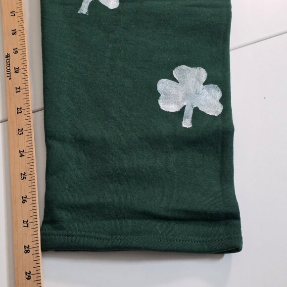 Russel Athletic Shamrock AOP Sweatpants S Green Drawstring Fleece Inside College - Picture 9 of 15